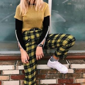 LF plaid yellow flannel pant